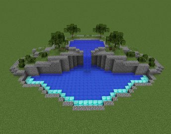 Swimming Pool on 2 levels - GrabCraft - Your number one source for MineCraft buildings, blueprints, tips, ideas, floorplans! Minecraft Swimming Pool Ideas, Minecraft Swimming Pool, Minecraft Pool Ideas, Minecraft Creative Ideas, Minecraft Pool, Minecraft Cool, Villa Minecraft, Minecraft Building Blueprints, Construction Minecraft