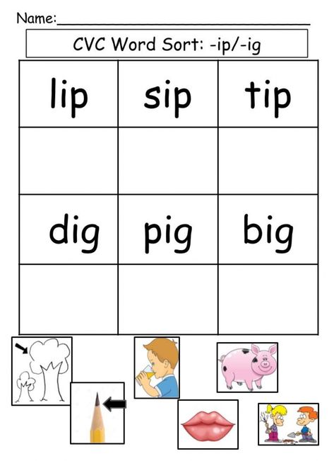 Writing Cvc Words Worksheets, Cvc Worksheets Kindergarten, Live Worksheet, Sounds Worksheet, Writing Cvc Words, Family Words, Cvc Worksheets, I Words, Word Family Activities