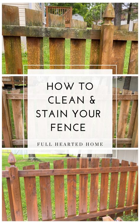 Staining Fence Diy, Coastal Hygge, Diy Wooden Fence, Inexpensive Fence, Stained Wood Fence, Stained Fence, Fence Makeover, Staining Wood Fence, Exterior Fence