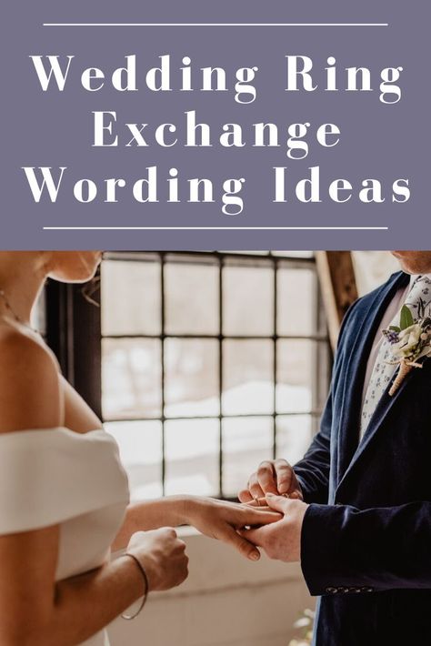 The ring exchange is the last piece of the ceremony before the big kiss. You’re probably familiar with the most common ring exchange wording, “With this ring, I thee wed.” Along with this ever-classic phrase, there is an array of ring exchange scripts for both religious and secular ceremonies. We’ve broken down everything you need to know about this important part of the ceremony. Read on for popular ring exchange wording and non-traditional scripts. Then, choose one that speaks to you! #RingWed Wedding Exchange Of Rings Vows, Wedding Ring Exchange Wording, Ring Exchange Vows, Ring Exchange Wording, Wedding Ring Vows, Ring Exchange Ceremony, Secular Wedding Ceremony, Wedding Ring Exchange, Christian Wedding Rings