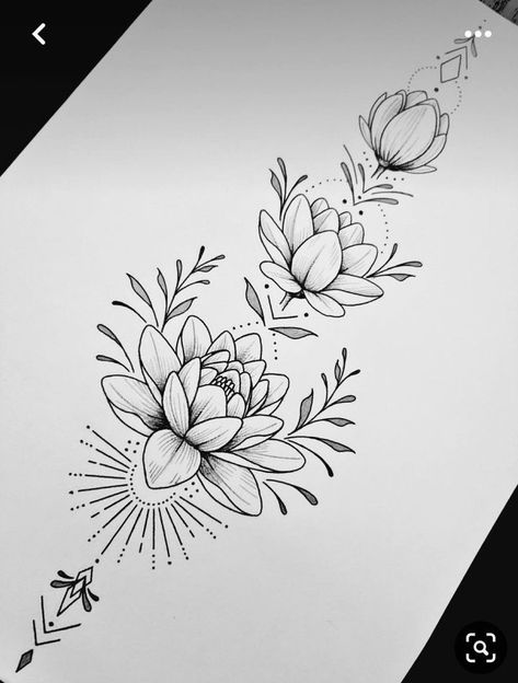 Lotus Flower Calf Tattoo, Sternum Lotus Flower Tattoo, Fineline Flower Tattoo Design, Lotus Flower Drawing Tattoo, Women Calf Tattoo Ideas, Quarter Sleeve Tattoos For Women Forearm, New Tattoos For Women, Womens Calf Tattoo, Lotus Flower Sternum Tattoo