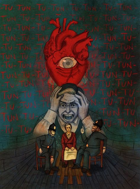 The Tell-Tale Heart – Письмо I Am Mad, Tell Tale Heart, Heart Art Projects, The Tell Tale Heart, Allen Poe, Heart Poster, Edgar Allen Poe, Night Terror, Heart Illustration