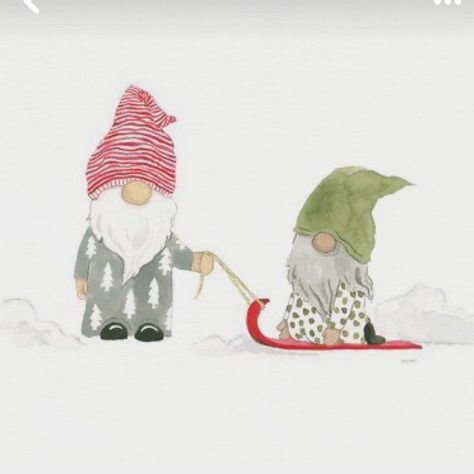 Winter Gnomes, Gnome Paint, Animal Illustration Art, Christmas Chalkboard, Scandinavian Gnomes, Watercolor Christmas Cards, Happy Paintings, Mushroom Art, Christmas Paintings