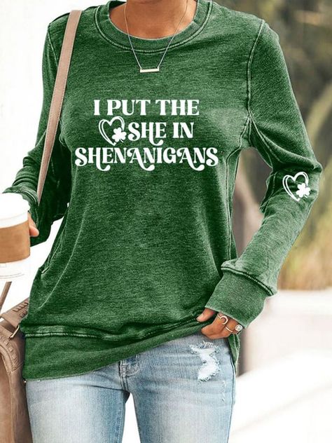 St. Patrick's Day Maui Hawaii, Print Sweatshirt, Halloween Women, Print Pullover, Pullover Sweatshirts, Casual Sweatshirt, Printed Sweatshirts, Long Sleeve Sweatshirts, The Picture