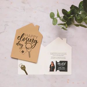 Closing Day Real Estate, Happy Closing Day, Realtor Cards, Real Estate Closing Gifts, Closing Day, Real Estate Agent Marketing, Real Estate Gifts, Real Estate Signs, Greeting Card Envelope