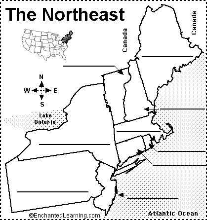 Northeast States and Capitals Quiz | Label Northeastern US States Printout - EnchantedLearning.com Northeast Region Activities, Learning States, Us Geography, 3rd Grade Social Studies, Usa Summer, 4th Grade Social Studies, States And Capitals, Math Madness, Northeast Region