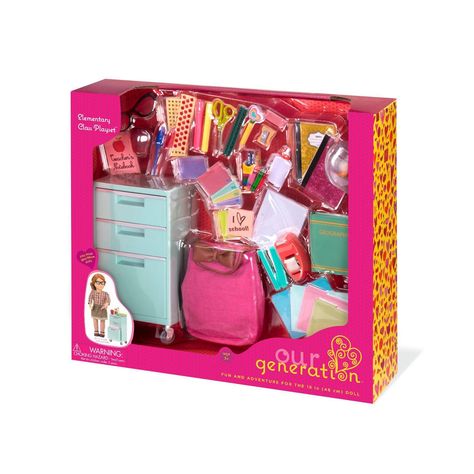 Our Generation Medium Accessory - School Room Supplies #Affiliate #Accessory, #spon, #Medium, #Generation Our Generation Doll Accessories, American Girl Doll Room, American Girl Doll Sets, Accessoires Barbie, American Girl Doll House, Baby Doll Nursery, American Girl Doll Furniture, American Girl Doll Diy, American Girl Accessories