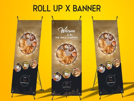 Standing Banner Design, Roll Up Banner Design, X Banner, Roll Banner, Roll Up Banner, Design Streetwear, Food Banner, Graphic Design Flyer, Hoodie Mockup