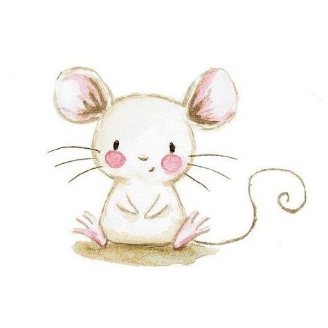 366 Likes, 25 Comments - Illustrator & muralist (@aidazamorailustracion) on Instagram: “Hola! Soy un lindo ratoncito 🐁💕 #childrensillustration #mouse #watercolor #watercolorpainting…” A Drawing, A Mouse, Mice, Cute Animals, Animals, Pink, White