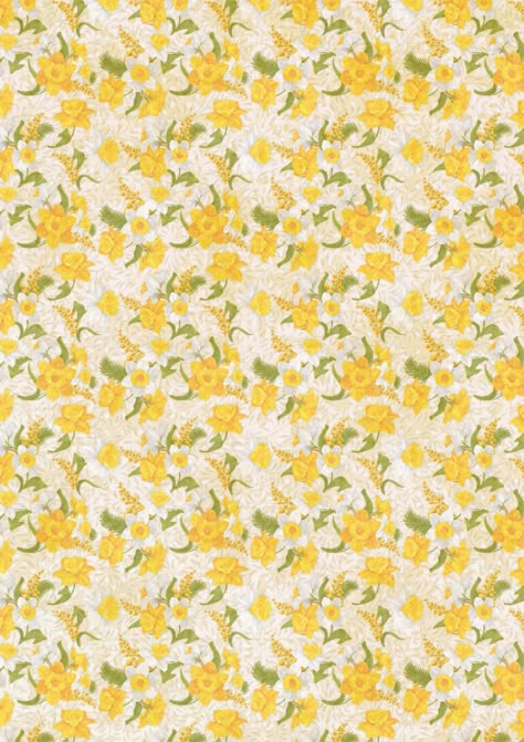 Wallpaper Daffodil, Daffodil Pattern, Daffodil Collage, Vintage Yellow Floral Wallpaper, Yellow Scrapbook Paper, Nursing Home Activities, Easter Backgrounds, Easter Wallpaper, Pretty Prints