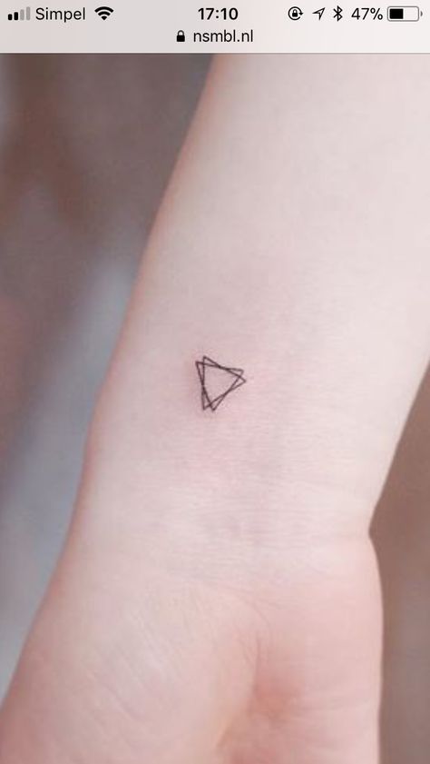 Small Triangle Tattoo, Apple Tattoo, Tiny Tattoos For Women, Feminine Tattoos, Little Tattoos, Fine Line Tattoos, Line Tattoos, Tiny Tattoos, Small Tattoos