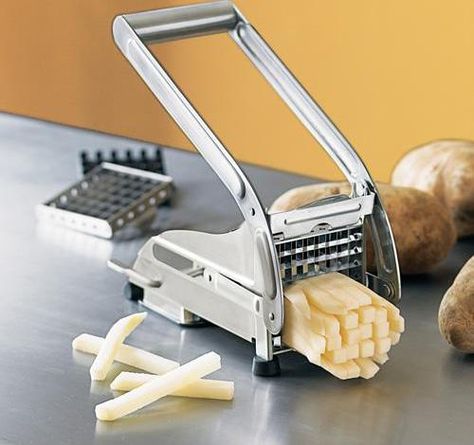 Potato French Fry Cutter | $14.99 Fried Potato Chips, French Fried Potatoes, Ricers, Potato Slicer, Steak Frites, French Fry, Vegetable Chopper, Vegetable Slicer, Food Chopper