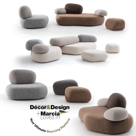 Module Sofa Design, Modular Seating Design, Pebble Sofa, Salon Interior Design Ideas, Crafting Corner, Soft Furniture, Unique Sofas, Couch Design, Modern Home Interior Design