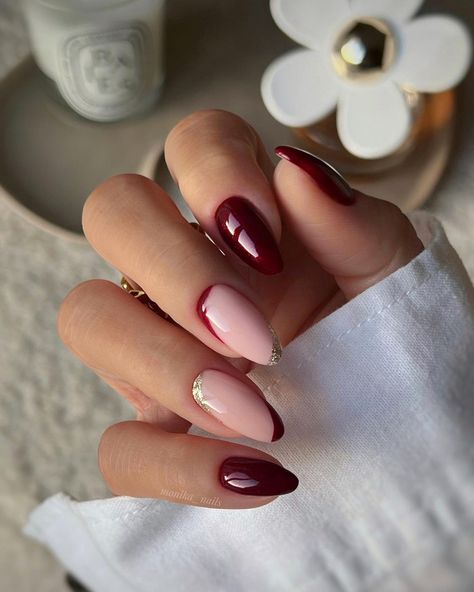 Burgundy Fall Nails 2024: 27 Stylish Ideas Dip Nail Ideas, Round Shaped Nails, Simple Fall Nails, Dip Nail, Elegant Nail Art, Plaid Nails, Burgundy Nails, Wedding Nails Design, Fall Nail Art