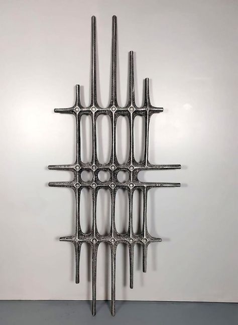 Vintage wrought iron brutalist wall art | #96441 Brutalist Furniture, Mod Art, Brutalist Design, Mid Century Architecture, Brutalist Architecture, Updating House, Art Objects, Iron Art, Brutalism