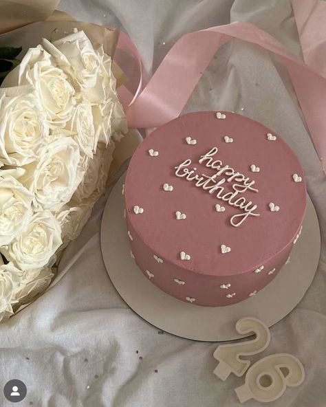 Tårta Design, 14th Birthday Cakes, 15th Birthday Cakes, Small Birthday Cakes, Vintage Birthday Cakes, Mini Torte, Cake Mini, 16 Birthday Cake, Pink Birthday Cakes