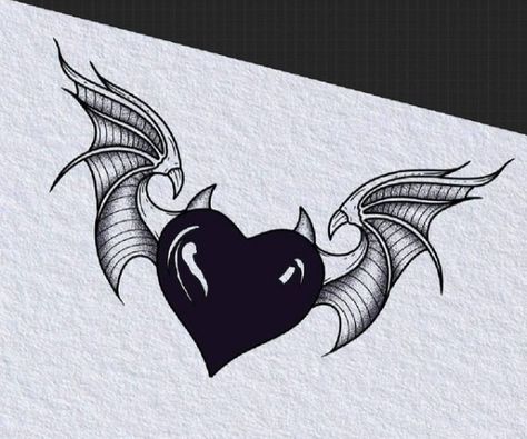 Heart Flash Tattoo Designs, Cute Demonic Tattoos, Goth Simple Tattoos, Gothic Tattoo Ideas Female, Vampire Heart Tattoo, Heart With Bat Wings Tattoo, Medium Cover Up Tattoos, Spider Web Sternum Tattoo, Goth Heart Tattoo