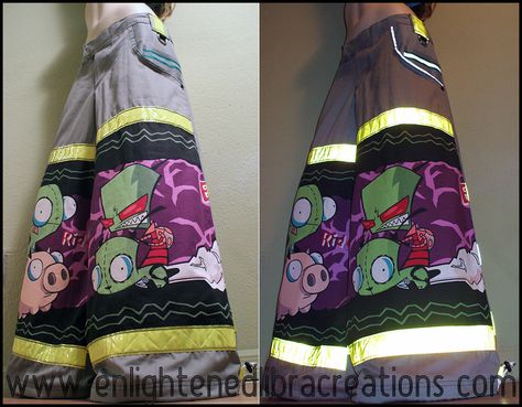 Invader ZIM Raver Phat Pants 3 by RedheadThePirate.deviantart.com on @DeviantArt Frog Hopping, Phat Pants, Rave Pants, Retro Typewriter, Rave Gear, Rave Girl, Rave Fashion, Invader Zim, From Scratch