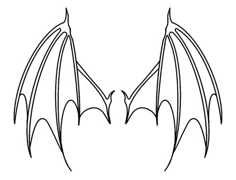 Wings Of Fire Template, Dragon Wing Pattern, Demon Wings Reference, Wings Collar Bone Tattoo, Demon Wings Sketch, Demon Tail Drawing Reference, Bat Wings Reference, Devil Wings Drawing, Demon Wings Drawing