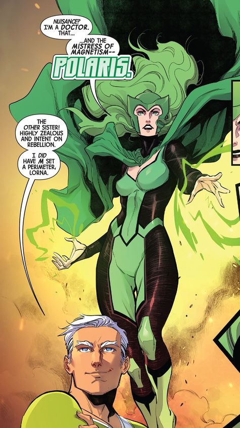 Lorna Dane Comic, Marvel Polaris, Magneto's Children, Quicksilver Comics, Marvel Comics Characters Art, Polaris Marvel, Xmen Apocalypse, Lorna Dane, The Other Sister