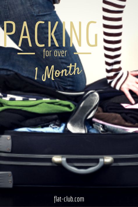 FlatClub Blog: Packing for 1 Month or More. If you're traveling abroad and need to get all your stuff in one suitcase, read these tips on what to pack. Study Abroad Packing, One Suitcase, Pack A Suitcase, Traveling Abroad, Packing Tips For Travel, What To Pack, One Month, Travel Packing, 1 Month