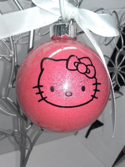 HK Ornament diy! Hello Kitty Tree, Hello Kitty Diy, Hello Kitty Christmas Tree, Christmas Hello Kitty, Hello Kitty Gifts, Hello Kitty Things, I Love Hello Kitty, Charmmy Kitty, Hello Kitty Themes