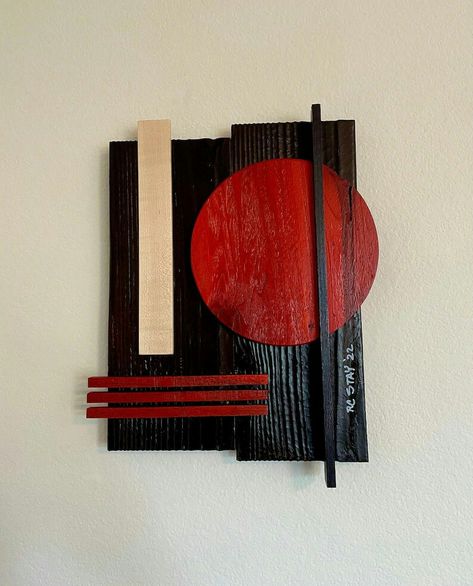 Japanese Wood Art, Wood Assemblage, Scrap Wood Art, Japanese Wall Decor, Wood Wall Art Diy, Wood Wall Sculpture, Sugi Ban, Reclaimed Wood Art, Sacred Spaces