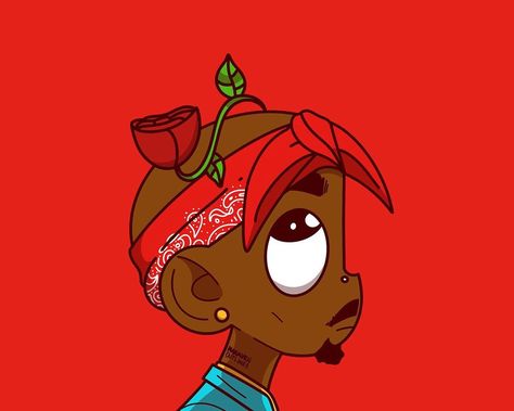 2pac Cartoon, Dope Pfp, Lil Uzi Vert Cartoon, Nike Drawing, Eternal Atake, 2pac Art, Tupac Makaveli, Tupac Art, Dope Cartoons