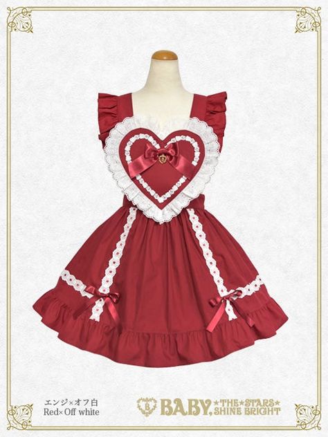 Kawaii Apron, Flower Oc, Whimsical Dresses, Heart Apron, Valentine's Outfit, Fairy Books, Japan Fashion Street, Holiday Fits, Heart Blouse