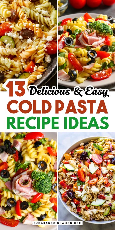 Beat the heat with these easy cold pasta salad recipes! 🥗☀️ Great for entertaining or meal prep, these salads are a delicious way to enjoy fresh ingredients. From creamy to vinaigrette dressings, there's something for everyone. Save this pin for tasty ideas you can whip up anytime! 💕 Pasta Salad For Thanksgiving Dinner, Pasta Salad Meal Prep Healthy, Pasta Salad With Beans Recipes, Best Salads For Dinner, Vege Pasta Salad, Banza Pasta Salad Recipes, Cold Food Ideas Meals, Best Easy Pasta Salad, Pasta Salad With Pickles