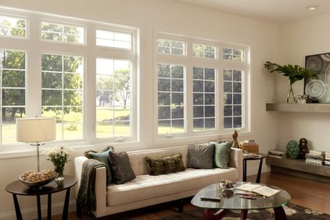 Vinyl Replacement Casement Windows | Simonton Windows & Doors Atrium Windows, Sunroom Remodel, Living Room Windows, Living Room Remodel, Window Styles, Casement Windows, Windows Doors, Window Installation, Updating House