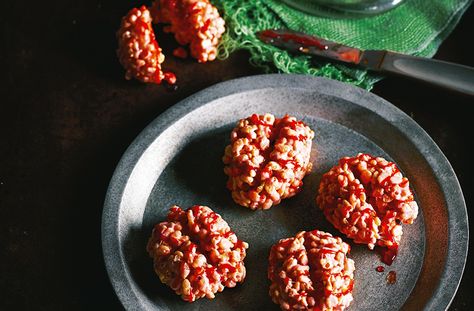 Crispy Brains Recipe | Halloween Food | Tesco Real Food Halloween Party Food, Perfect Halloween Party, Tesco Real Food, Halloween Party Ideas, Brain Food, Halloween Food For Party, Halloween Food, Rice Crispy, Recipe Images