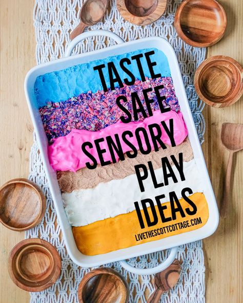 Taste Safe Sensory Play, Taste Safe Sensory, Baby Zintuiglijk, Edible Sensory Play, Sensory Play Toddlers, Toddler Sensory Bins, Baby Sensory Play, Sensory Crafts, Sensory Activities Toddlers