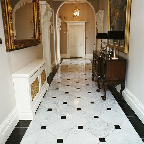 Gallery Floor Design, Victorian Flooring, Luxury Marble Flooring, Hallway Tiles Floor, Hall Tiles, Entryway Tile, Marble Flooring Design, Entryway Flooring, Hall Flooring