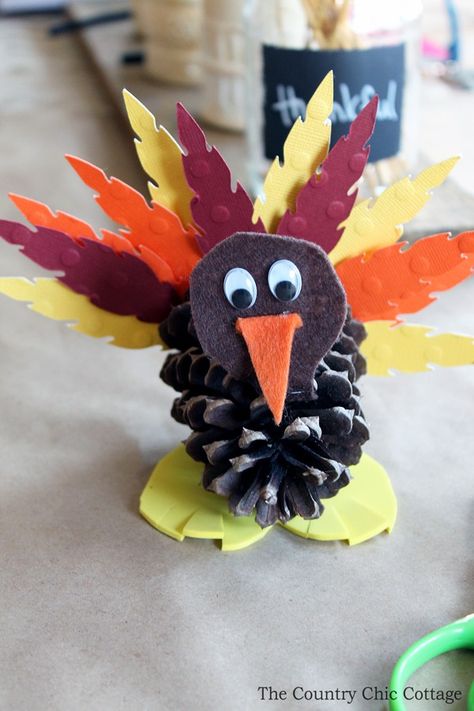 Are you looking for an easy Thanksgiving craft for kids? Check out these 25 Creative Thanksgiving Craft Ideas that are easy for even toddlers, preschoolers and elementary school students to make. Pine Cone Turkeys, Thanksgiving Arts And Crafts, Pinecone Turkey, Pinecone Crafts Kids, Thanksgiving Crafts Preschool, Easy Thanksgiving Crafts, Turkey Crafts, Thanksgiving Art, Turkey Craft