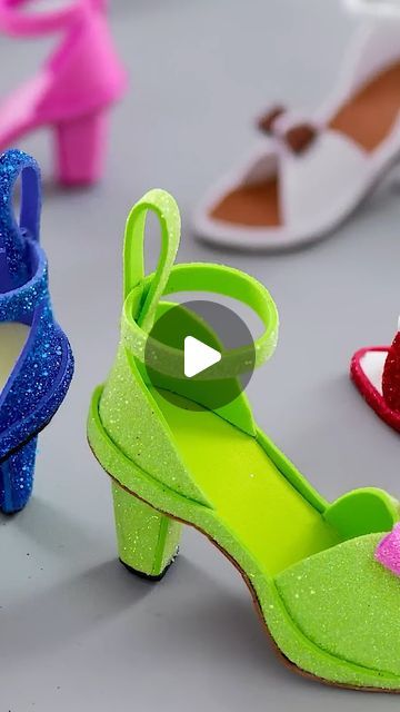 Foam Diy Craft, Foam Sheet Crafts For Adults, Foam Sheets Crafts, Doll Shoes Tutorial, Glitter Paper Crafts, Foam Diy, Dolls Handmade Diy, Foam Sheet Crafts, Doll Shoe Patterns