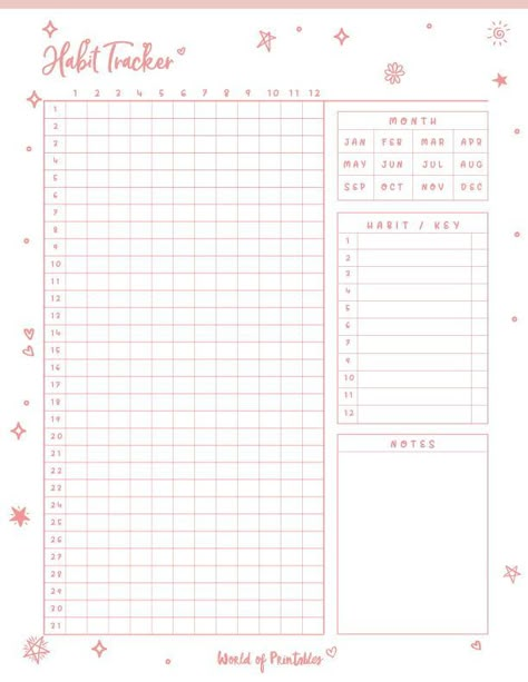 Aesthetic Planner Template, Students Planner, Habit Tracker Printable Monthly, Planner Backgrounds, Planner Rings, Months Planner, Daily Planner Book, Template Study, Planner For Students