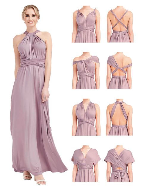 [Final Sale] Dusk Infinity Wrap Bridesmaid Convertible Dress Infinity Dress Ways To Wear Tutorial, Convertible Dress Tutorial, Multi Tie Dress, Multi Way Bridesmaid Dress, Infinity Dress Ways To Wear, Infinity Dress Styles, Multi Wrap Dress, Vestido Convertible, Convertible Wrap Dress