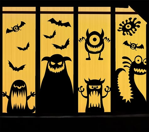 Halloween Window Decals, Halloween Window Display, Halloween Window Silhouettes, Halloween Window Clings, Halloween Window Decorations, Halloween Decals, Halloween Window, Halloween Silhouettes, Halloween Monster