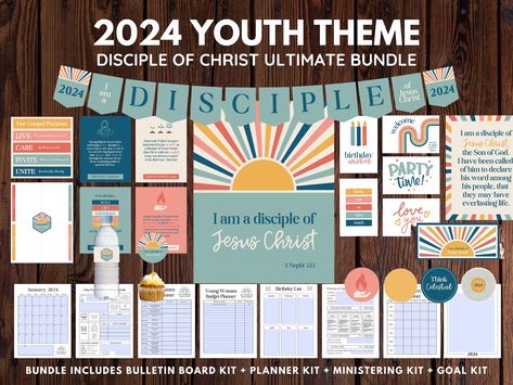 Printspiration: January 2024 Yw New Beginnings 2024, Young Women Bulletin Board 2024, 2024 Lds Youth Theme Bulletin Board, Lds Young Women Theme 2024, Yw Theme 2024, Yw Bulletin Board Ideas, Youth Theme 2024, I Am A Disciple Of Jesus Christ, Lds Yw Theme 2024