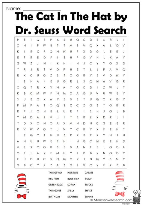 nice The Cat In The Hat by Dr. Seuss Word Search Dr Seuss Word Search, Dr Seuss Printables Free, Dr Seuss Game, Dr Seuss Printables, Dr Seuss Coloring Pages, Dr Seuss Preschool, Hat Printable, Dr Seuss Hat, Dr Seuss Activities