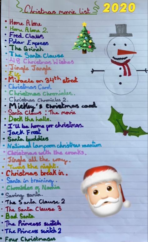 Christmas Movie Marathon List, Christmas Movie Countdown, Christmas Sleepover Party, Girls Sleepover Ideas, Christmas Marathon, Christmas Countdown Ideas, Bday Sleepover, Christmas Movie Marathon, List For Christmas