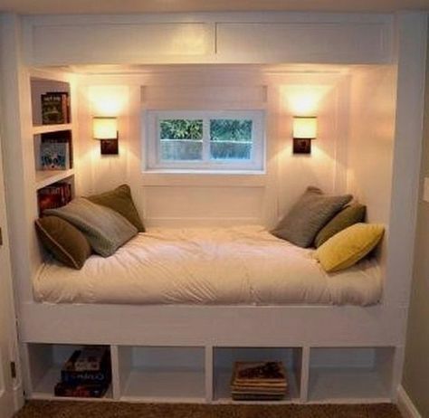 Comfortable Reading Nook, Beauty Bedroom, Bed Nook, Comfy Reading, Bedroom Nook, Closet Bed, Tiny Bedrooms, Nook Ideas, Gorgeous Bedrooms