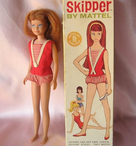 Vintage Barbie Dolls 1960s, Vintage Redhead, Redhead Doll, Barbie Sisters, Play Barbie, Skipper Doll, Barbie Skipper, Shoes Stand, Red Swimsuit