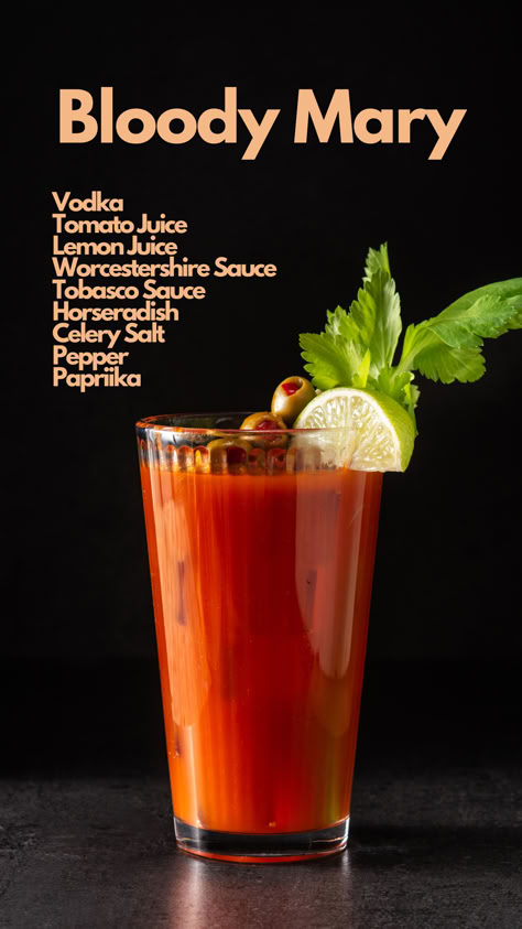 Bloody Mary Bloodymary Cocktail Recipe Easy, Blody Mary, Bartending Ideas, Spicy Cocktails, Mexican Cantina, Blood Mary, Vodka Cocktails Easy, American Cocktails, Iced Drinks Recipes