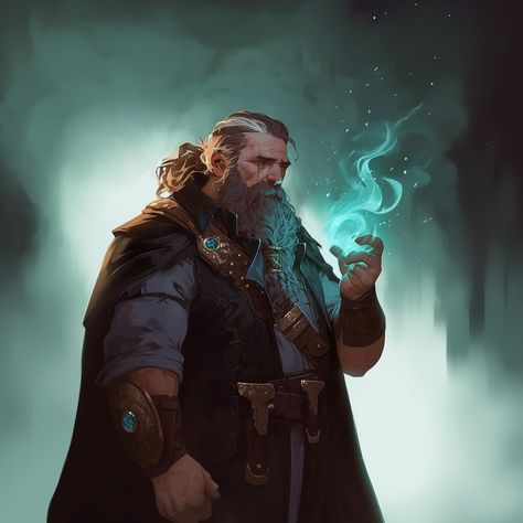 ArtStation - Dwarf Wizard, John Riddle The Hobbit Dwarves Art, Fantasy Npc Art, Old Wizard Character Design, Abjuration Wizard, Dwarves Art, Halfling Wizard, Wizard Beard, Warlock Dnd, Wizard Art