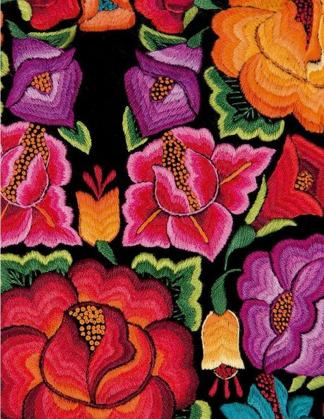 South American Textiles, Mexican Pattern, Mexican Party Decorations, Mexican Textiles, Learning To Embroider, Mexico Style, Mexican Embroidery, Catty Noir, Mexico Art