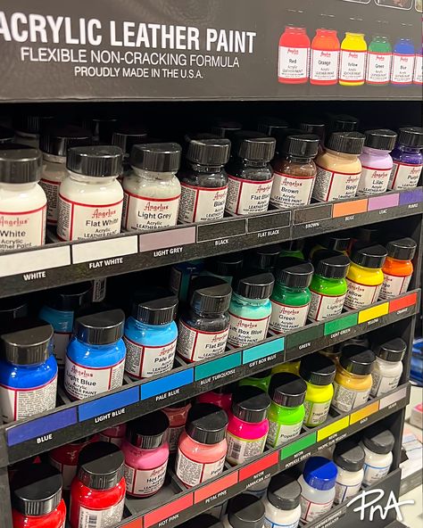 Have you tried Angelus' Acrylic Leather Paint? Experience flawless art with their non-cracking formula! Available at selected PNA stores. Beige Flats, Grey Flats, Leather Paint, Black Acrylics, Leather Work, White Flats, Grey And Beige, Have You Tried, Funny Art