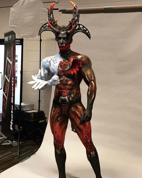 Demonic Allure: 16 Spellbinding Demon Looks for Halloween 2023 Fire Costume Men, Demon Cosplay Male, Demon Costume Men, Buffy Monsters, Demon Clothes, Demon Cosplay, Demon Makeup, Looks For Men, Demon Costume