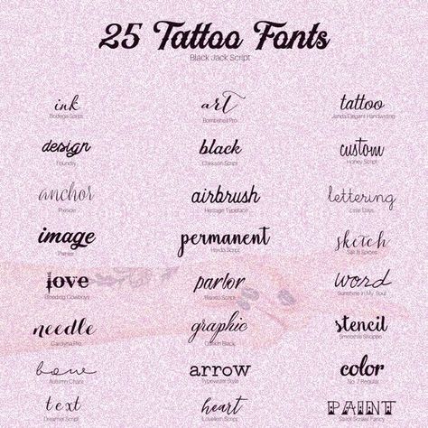 25 FREE tattoo fonts for your next ink session • A Subtle Revelry | the 25 tattoo font styles that you can use to create your own ink art work 25 Tattoo, Fancy Fonts Alphabet, Free Tattoo Fonts, Tattoo Word Fonts, Tattoo Font Styles, Best Cursive Fonts, Tattoo Name Fonts, Fonts For Tattoos, Tattoos Fonts